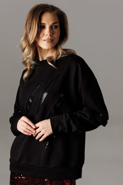 Блуза, юбка Ларс Стиль 1188 черный-красный - фото 2