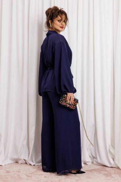 Блуза, брюки Anastasia 1063.1 нави - фото 11