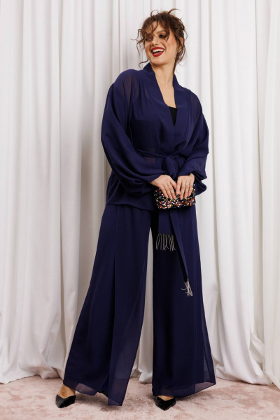 Блуза, брюки Anastasia 1063.1 нави - фото 7