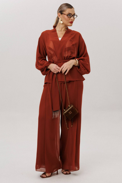 Блуза, брюки Anastasia 1063.1 табачный - фото 6