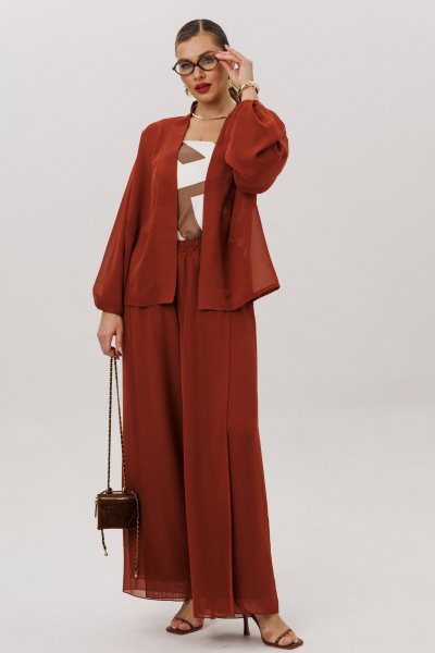 Блуза, брюки Anastasia 1063.1 табачный - фото 1
