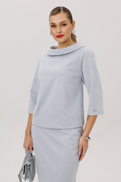 Блуза, юбка Anastasia 1163 серо-голубой - фото 3