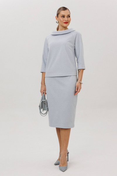 Блуза, юбка Anastasia 1163 серо-голубой - фото 1