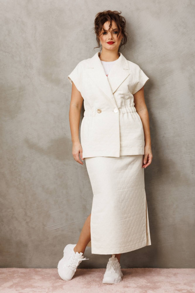 Жилет, юбка Anastasia 1305 молочный - фото 7