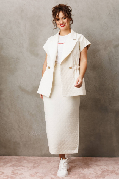 Жилет, юбка Anastasia 1305 молочный - фото 1