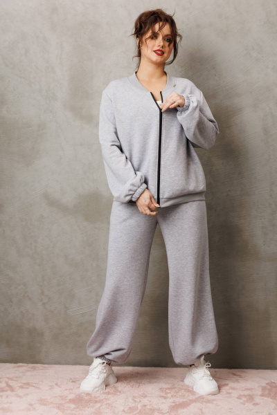 Брюки, джемпер Anastasia 1317 серый меланж - фото 7