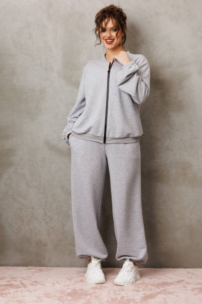 Брюки, джемпер Anastasia 1317 серый меланж - фото 2