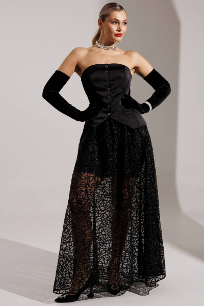 Юбка Мода Юрс 25-2954 черный - фото 4