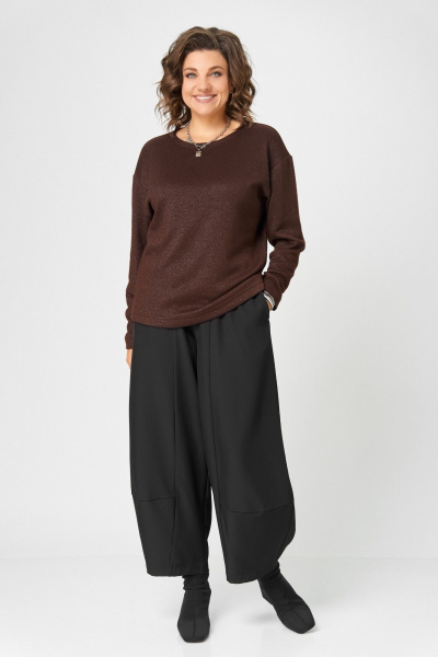 Джемпер Bliss 08378 коричневый_с_люрексом - фото 5