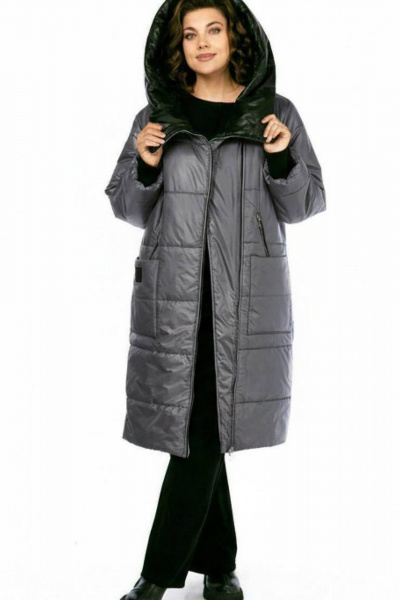 Пальто Диомант 2129 темно-серый - фото 2