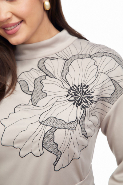 Платье Takka Plus 25-255/1 бежевый - фото 11