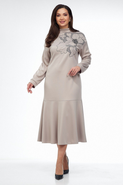 Платье Takka Plus 25-255/1 бежевый - фото 3