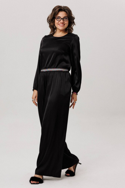 Брюки Anelli 1734 блестящий_черный - фото 6