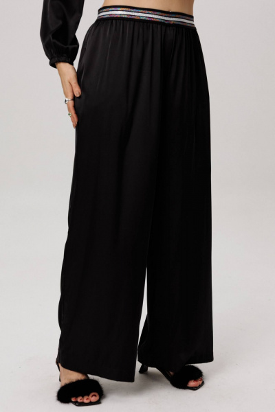 Брюки Anelli 1734 блестящий_черный - фото 1