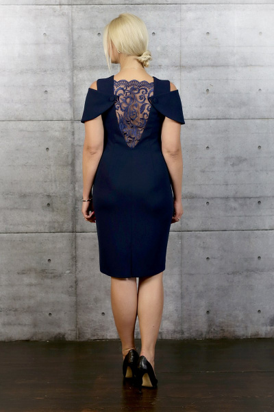 Платье Avila 0484 темно-синий - фото 3