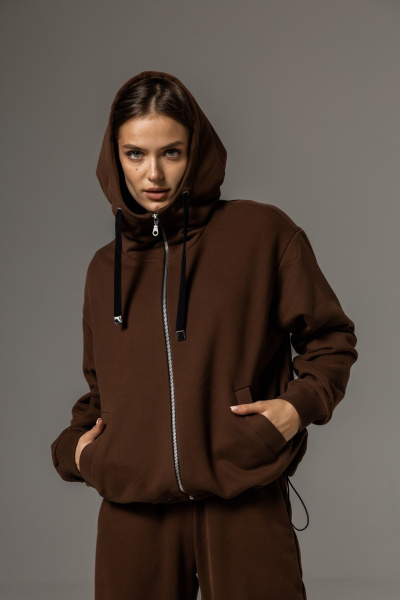 Брюки, бомбер Twok 112506 шоколад - фото 5