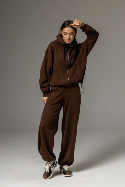 Брюки, бомбер Twok 112506 шоколад - фото 1