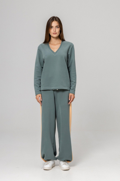 Брюки, джемпер Twok 925714 шалфей - фото 5