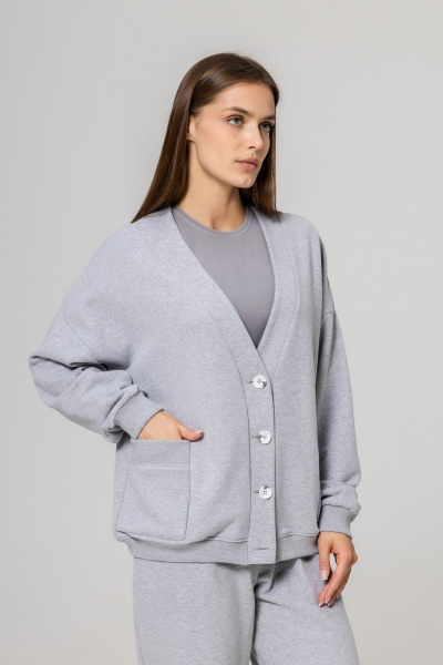 Кардиган Twok 952726 серый - фото 2