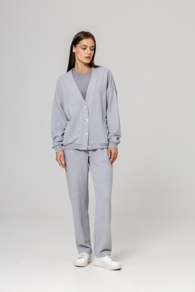 Брюки, кардиган Twok 952727 серый - фото 2