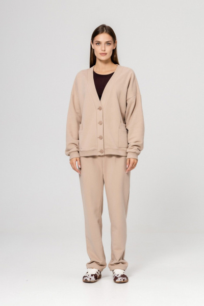 Брюки, кардиган Twok 952733 бежевый - фото 2