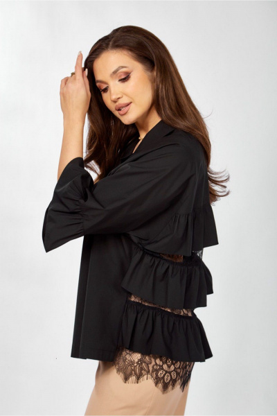 Блуза, брюки ZigzagStyle 625 черный+бежевый - фото 4