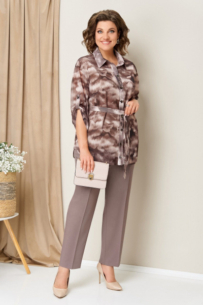 Блуза, брюки VOLNA 1420 капучино - фото 1