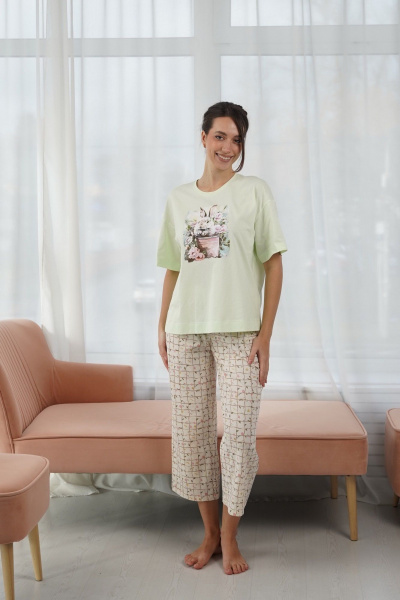 Капри, майка Купалинка 661012.158-164 к.св.зеленый,клетка - фото 1