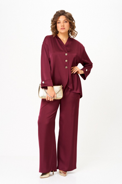 Блуза, брюки Aira Style 24245 винный - фото 12
