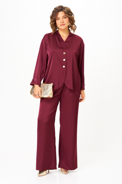 Блуза, брюки Aira Style 24245 винный - фото 11