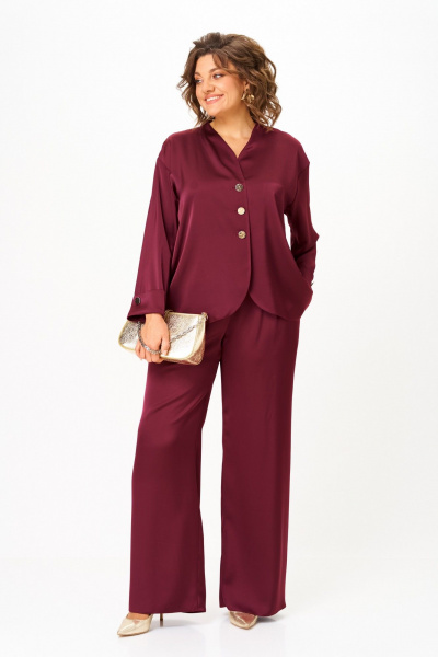 Блуза, брюки Aira Style 24245 винный - фото 9