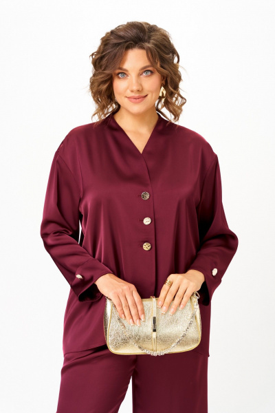 Блуза, брюки Aira Style 24245 винный - фото 7