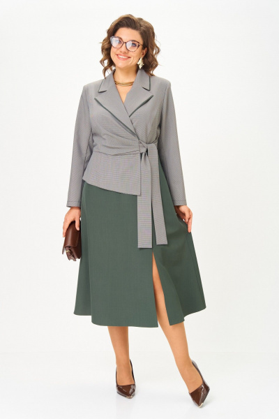 Платье Aira Style 24431 серо-зеленый - фото 8