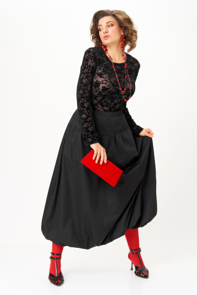 Топ, юбка Aira Style 24136 черный - фото 13