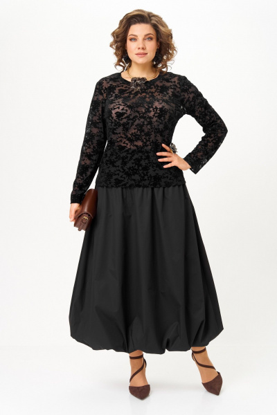 Топ, юбка Aira Style 24136 черный - фото 10