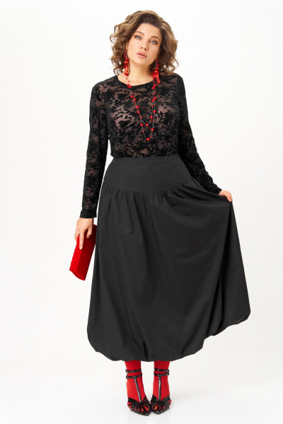 Топ, юбка Aira Style 24136 черный - фото 8