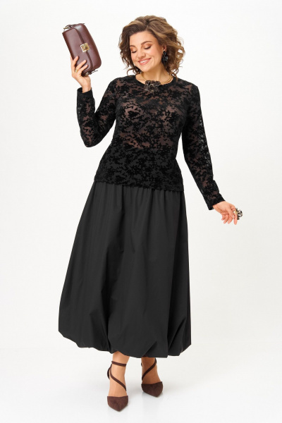 Топ, юбка Aira Style 24136 черный - фото 7