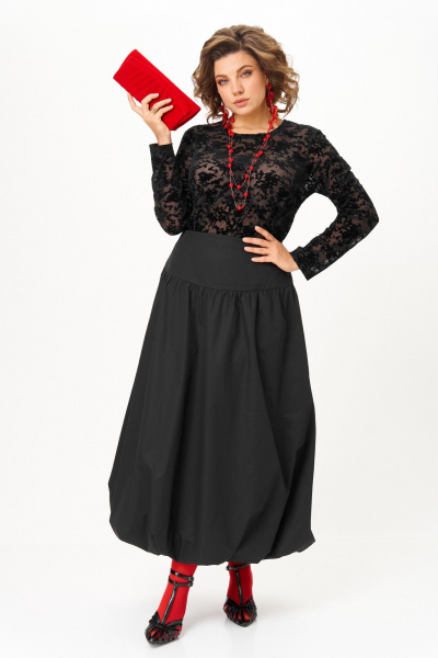 Топ, юбка Aira Style 24136 черный - фото 6