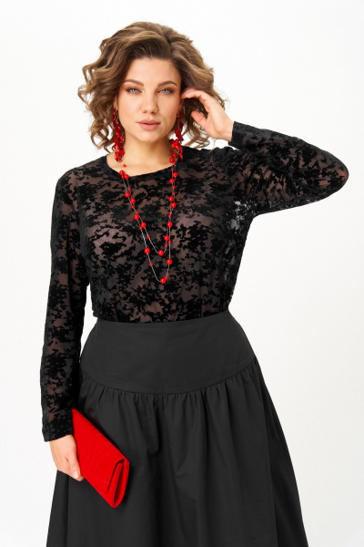 Топ, юбка Aira Style 24136 черный - фото 3