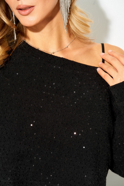 Джемпер, платье Laikony L-504 черный - фото 13