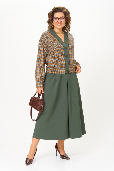 Бомбер, юбка Aira Style 24131-1 зеленый - фото 4