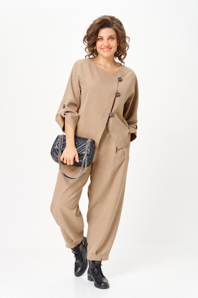 Брюки, жакет Michel chic 1436/1 песочный - фото 7