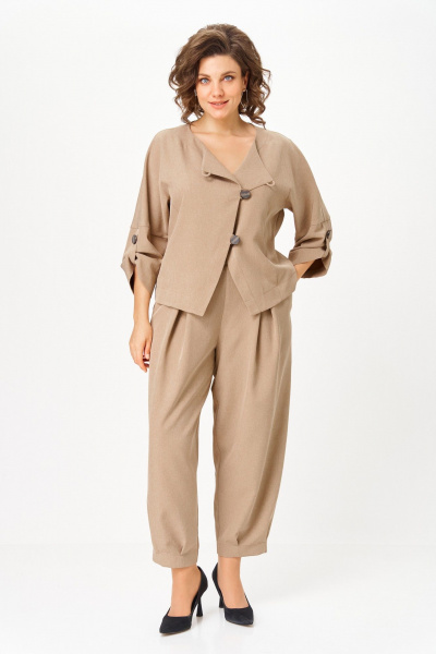 Брюки, жакет Michel chic 1436/1 песочный - фото 5