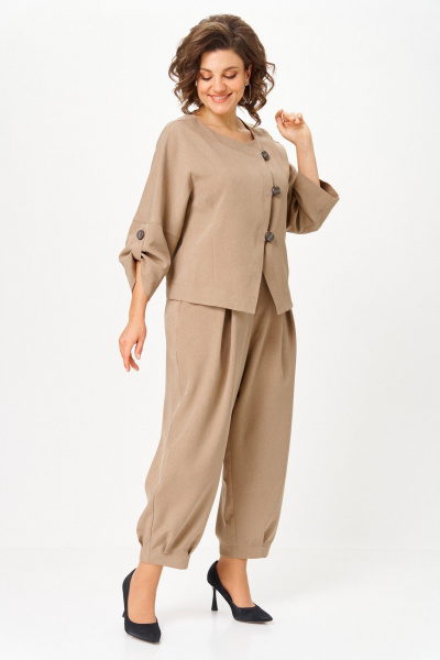 Брюки, жакет Michel chic 1436/1 песочный - фото 4