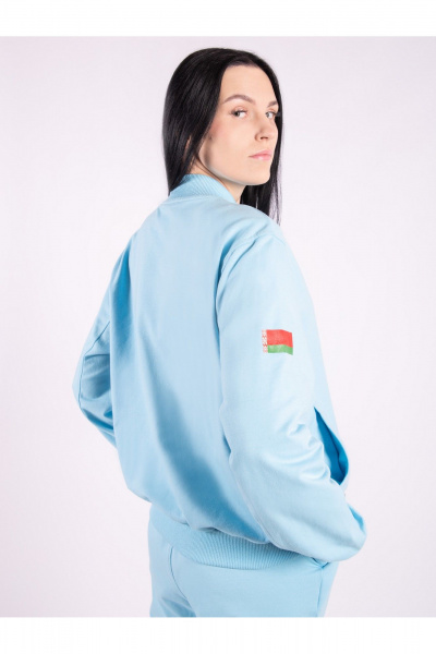 Костюм спортивный бомбер брюки больших размеров 8 Марта 1119-4С5128Д40-170 голубой - фото 5