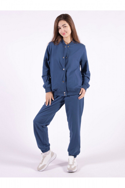 Костюм спортивный бомбер брюки больших размеров 8 Марта 1119-4С5139Д40-170 джинс - фото 2