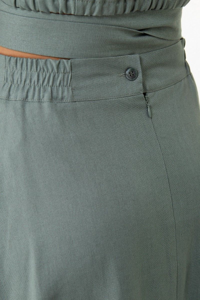 Летний комплект юбка и топ из льняной ткани с запахом Anelli 1017 зелень - фото 6