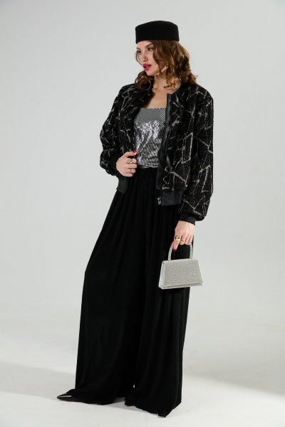 Брюки, джемпер, топ NikVa 1011-2 бордо/чёрный - фото 18