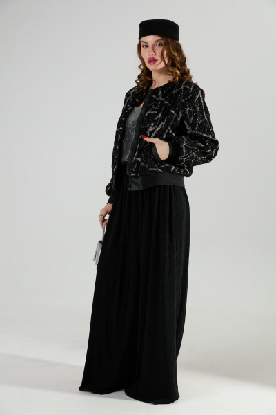 Брюки, джемпер, топ NikVa 1011-2 бордо/чёрный - фото 16