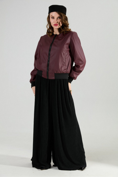 Брюки, джемпер, топ NikVa 1011-1 бордо/чёрный - фото 14